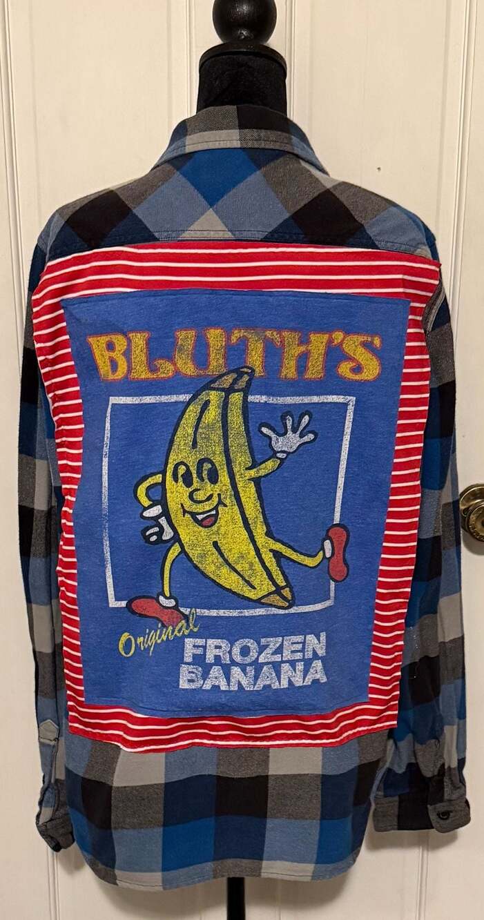Vans x Anthony Van Engelen Custom Bluth's Frozen Banana Plaid Flannel Shirt Size